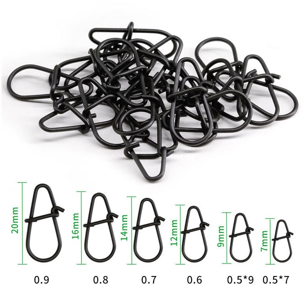Fishing Hook Box - 100 stks/partij Matte zwarte Snap Vissen