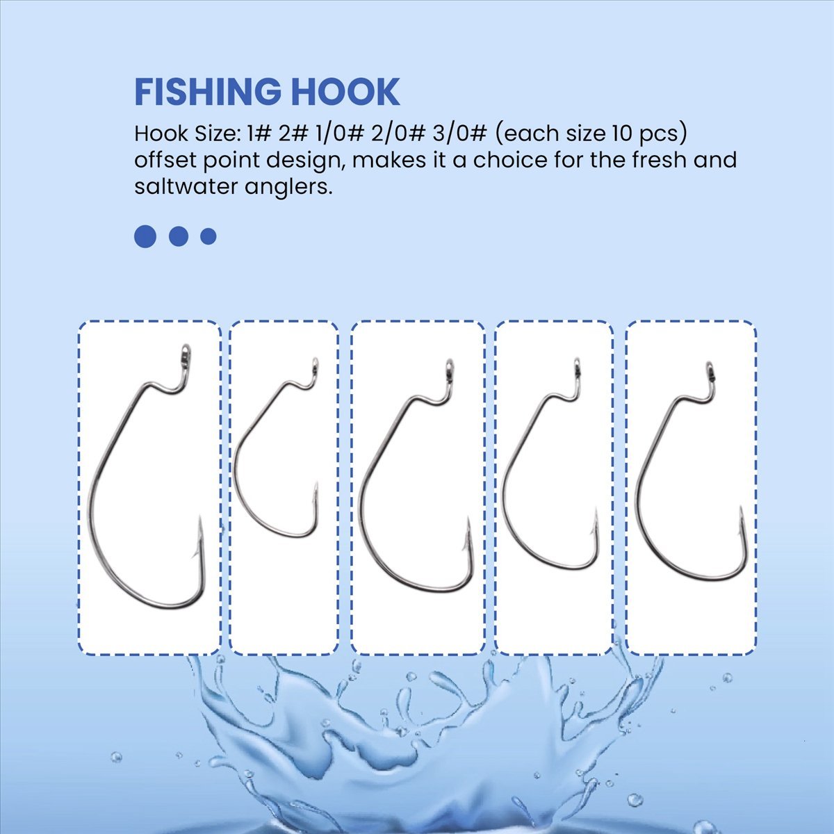 Fishing Hook Box - AD45 51-delige vishaken van hoog koolstofstaal,