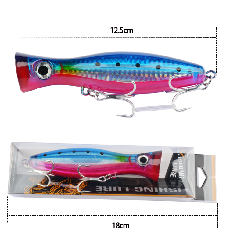 1pc 43g Grote Popper Drijvende - Fishing Hook Treble recensie en prijs